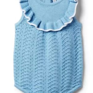 Janie and Jack Sky Blue Baby Pointelle Romper